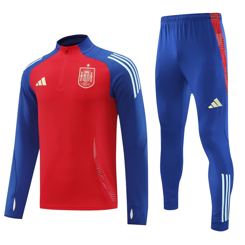 24-25 Spain Red Half Pull Tracksuit