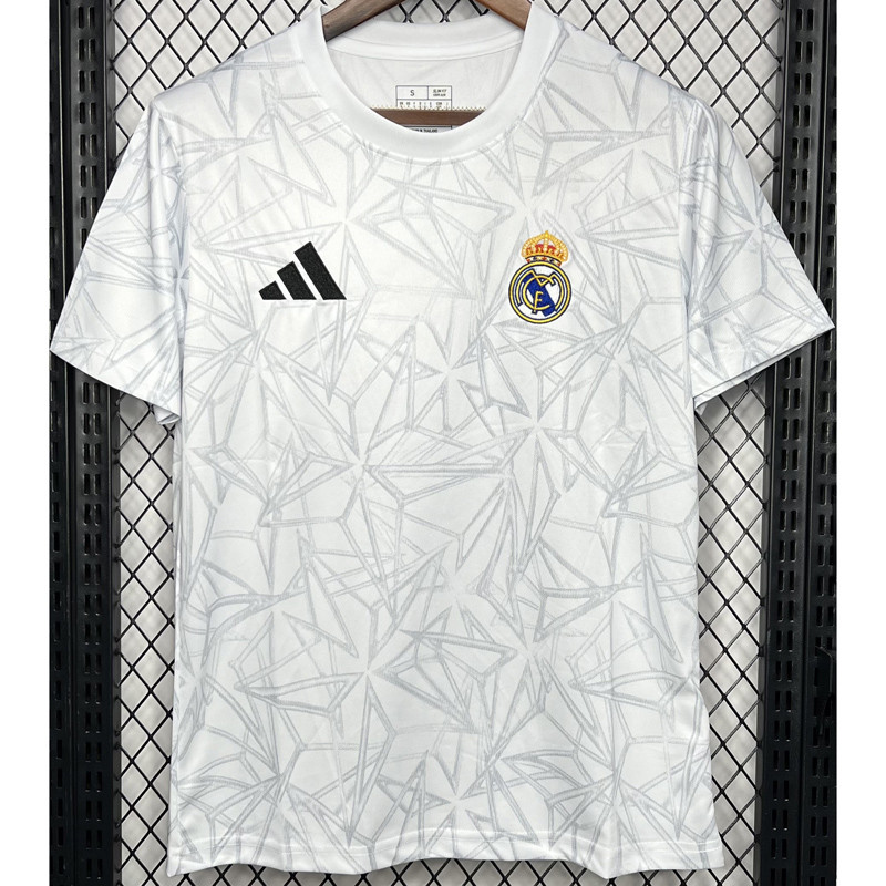 24-25  Real Madrid  Grey White Training Shirts