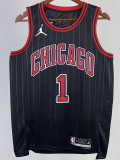 22-23 BULLS ROSE #1 Black Top Quality Hot Pressing NBA Jersey (Trapeze Edition)