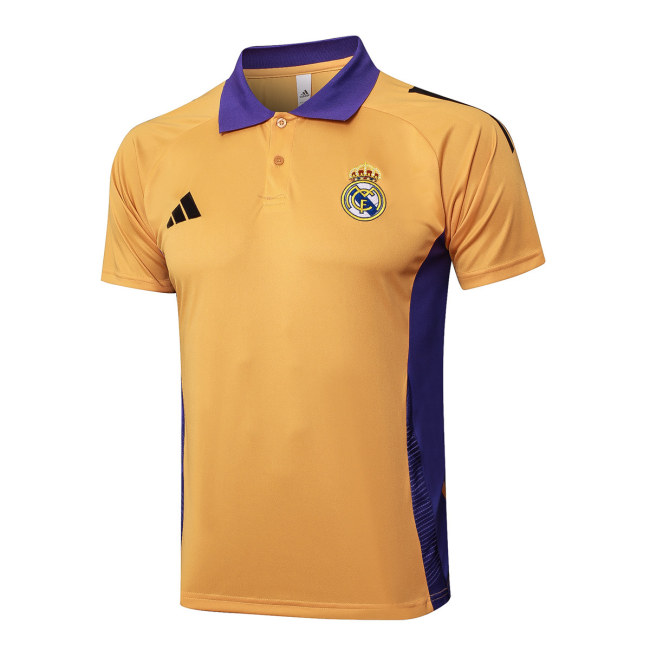 Mens Real Madrid Polo Shirt Yellow 2024/25