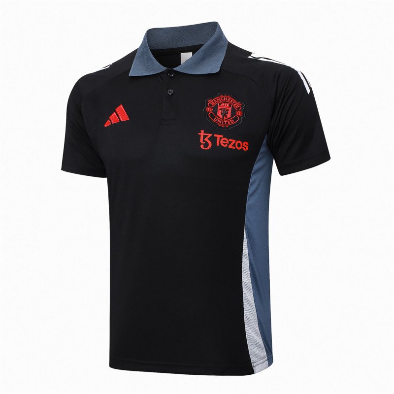 Mens Manchester United Polo Shirt Black 2024/25