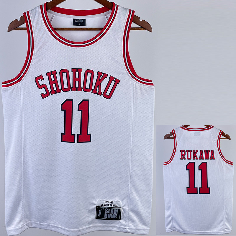 2023 SHOHOKU RUKAWA #11 White Top Quality Hot Pressing NBA Jersey