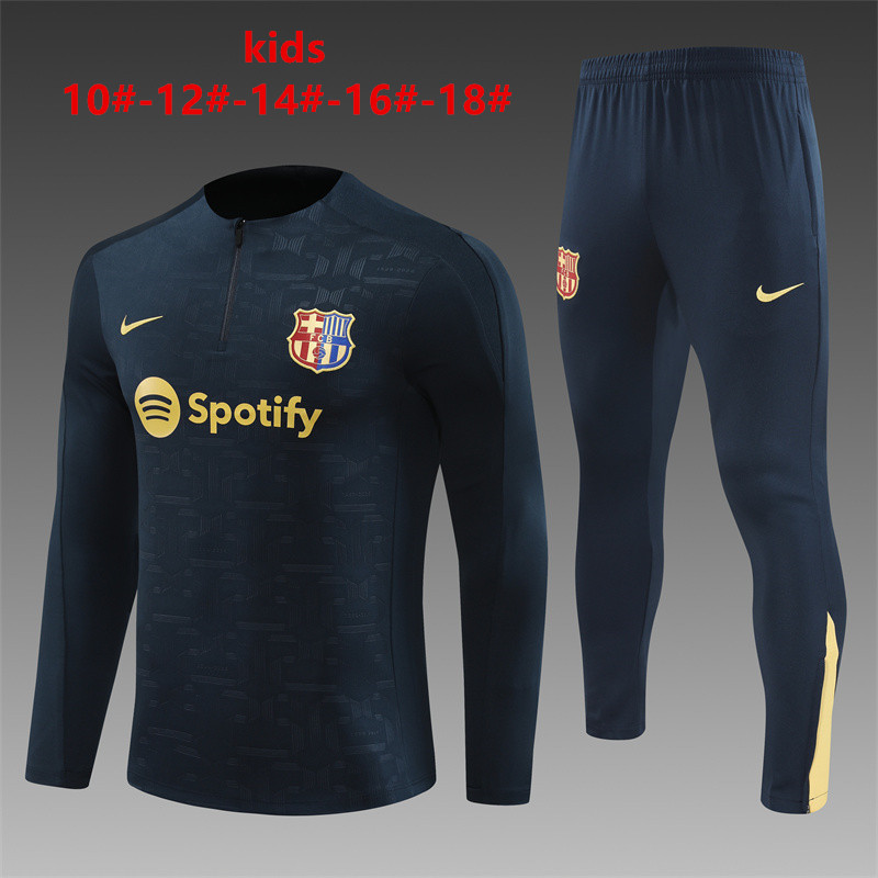 Kids Barcelona Training Suit Dark Blue 2024/25