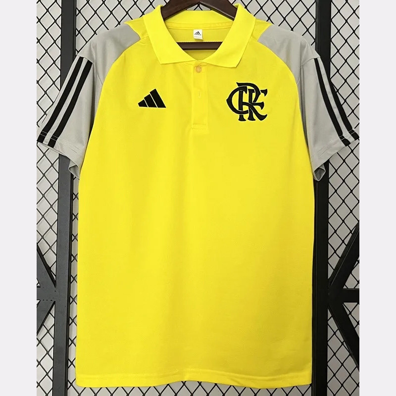 24-25 Flamengo Yellow Gray Polo Short Sleeve