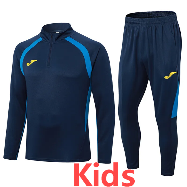2024 JOM Royal blue Kids Half Pull Tracksuit