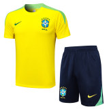 Mens Brazil Short Training Suit Yellow 2024