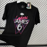 T163 Lakers JAMES #6 Black High Quality Casual T-Shirt