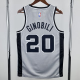 20-21 SA Spurs GINOBILI #20 Grey Top Quality Hot Pressing NBA Jersey (Trapeze Edition) 飞人版