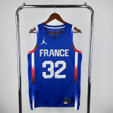 Mens Nike Blue France Basketball Player Jersey - Olympic Games 2024