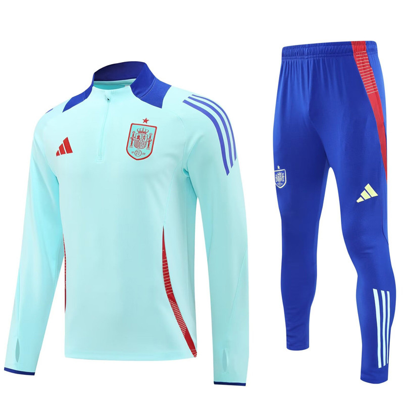 24-25 Spain Light blue Half Pull Tracksuit (半拉链)