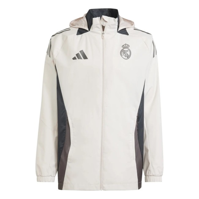 Mens Real Madrid All Weather Windrunner Jacket Cream 2024/25