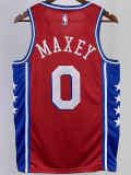 22-23 76ERS MAXEY #0 Red Top Quality Hot Pressing NBA Jersey (Trapeze Edition)