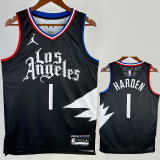 22-23 CLIPPERS HARDEN #1 Black Top Quality Hot Pressing NBA Jersey (Trapeze Edition)