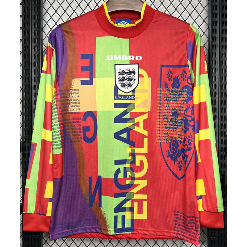 1996 England Goalkeeper Retro Long Sleeve Soccer Jersey