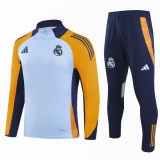 24-25 Real Madrid Blue Yellow Half Pull Tracksuit