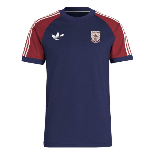 Mens Adidas Originals Arsenal Jersey 3 Stripes Pure Cotton Navy Shirt 2024/25 - Match