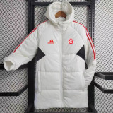 23-24 Internacional White Hooded Cotton Coat Red Edge
