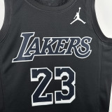 LAKERS JAMES #23 Black Top Quality Hot Pressing NBA Jersey