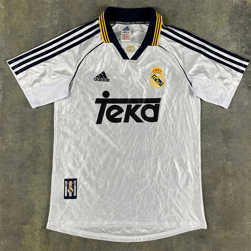 1998-2000  Real Madrid Home Retro Soccer Jersey