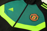 24-25 Man Utd Black Green Jacket Tracksuit #03