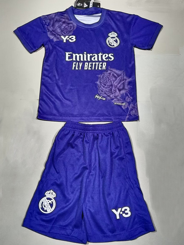 23-24  Real Madrid  Y-3 Purple Kids Soccer Jersey