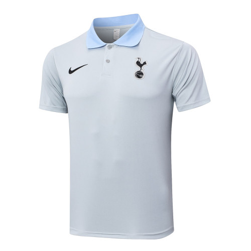 Mens Tottenham Hotspur Polo Shirt Light Grey 2024/25