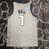 2019 HORNETS BALL #1 Gray Top Quality Hot Pressing NBA Jersey