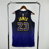 Mens Los Angeles Lakers NIKE Black - Puple 2024/25 Swingman Jersey - City Edition