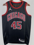 22-23 BULLS JORDAN #45 Black Top Quality Hot Pressing NBA Jersey (Trapeze Edition)