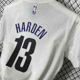 T251 Nets HARDEN #13 White High Quality Casual T-Shirt