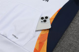 Mens Real Madrid Hoodie Sweatshirt + Pants Training Suit White II 2024/25