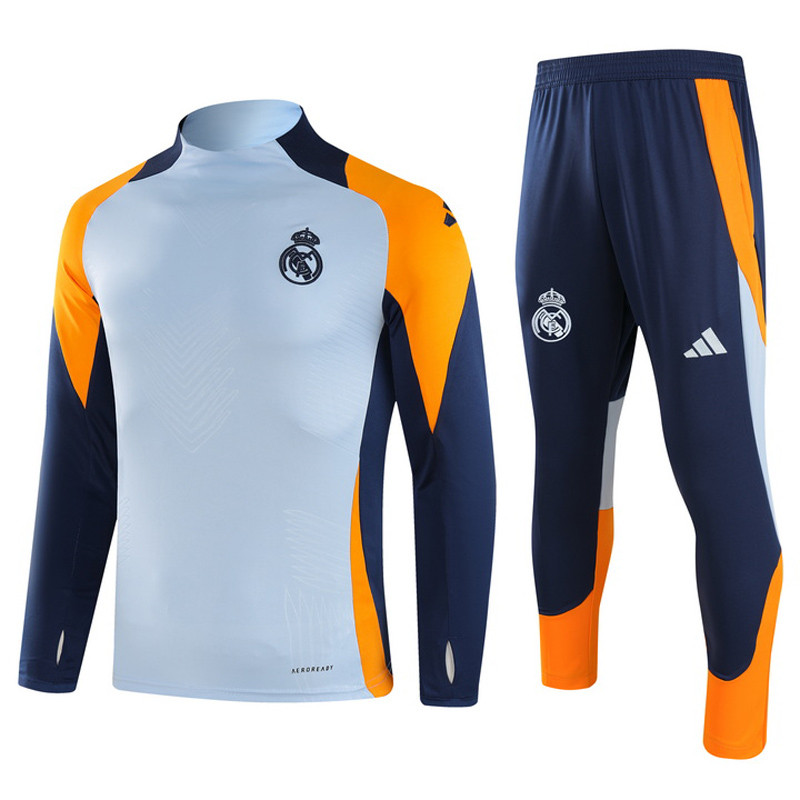 24-25 Mens Real Madrid  Light blue Long Sleeve Training Tracksuit