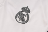 Mens Real Madrid Polo Shirt Light Grey 2024/25