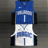 MAGIC McGRADY # 1 Blue Top Quality Hot Pressing NBA Jersey