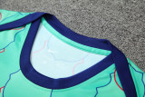 24-25 Mens Barcelona Lake Blue Vest Short traning suit