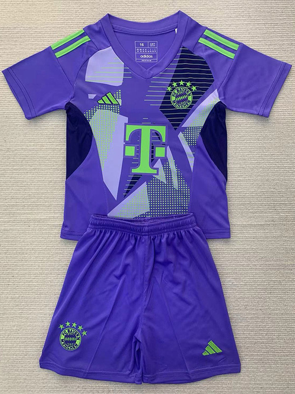 24-25 Bayern Purple GoalKeeper Kids Soccer Jersey