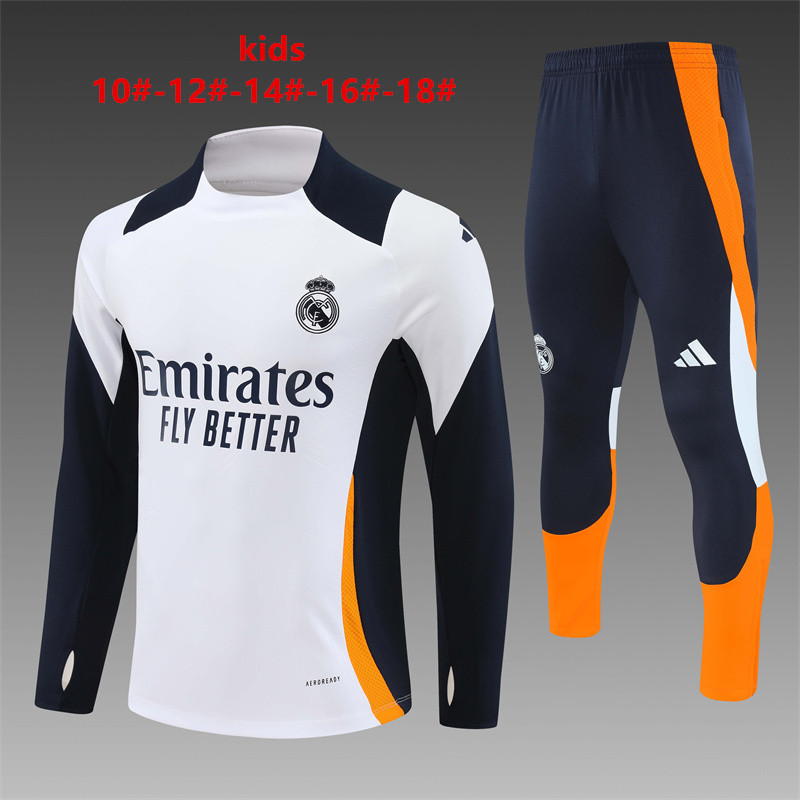 Kids Real Madrid Training Suit White 2024/25