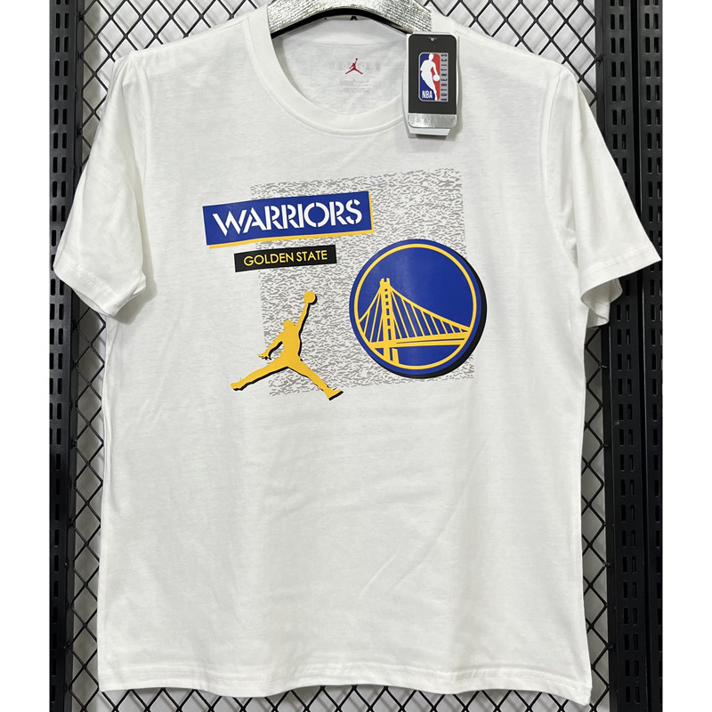 T194 Warriors Jordan White High Quality Casual T-Shirt