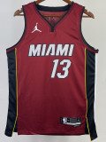 22-23 HEAT ADEBAYO #13 Red Top Quality Hot Pressing NBA Jersey (Trapeze Edition) 飞人版