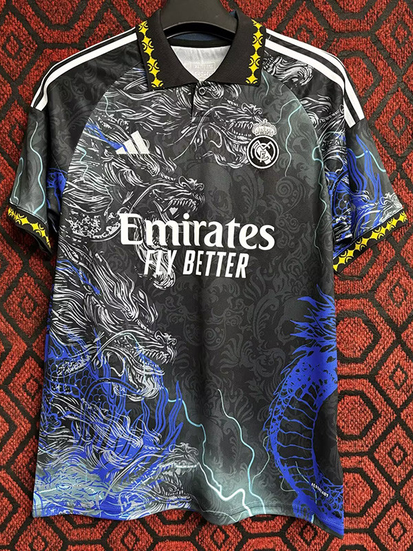 24-25 Real Madrid  Black Blue Special Edition Fans Soccer Jersey