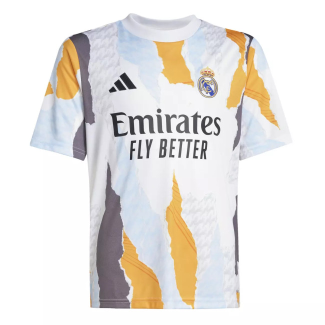 Mens Real Madrid Pre-Match Short Training Jersey White 2024/25