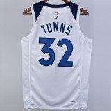 22-23 Timberwolves TOWNS #32 White Top Quality Hot Pressing NBA Jersey