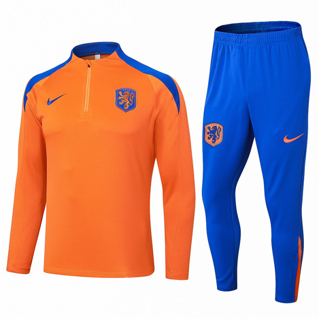 24-25 Netherlands Orange Half Pull Tracksuit