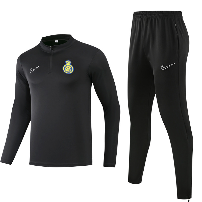 24-25 Al-Nassr Black Half Pull Tracksuit
