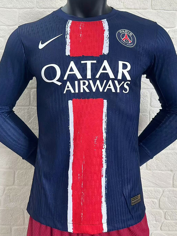 24-25 PSG Home Long Sleeve Player Version Soccer Jersey