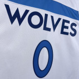 22-23 Timberwolves RUSSELL #0 White Top Quality Hot Pressing NBA Jersey