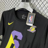T190 Lakers JAMES #6 Black High Quality Casual T-Shirt