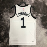 22-23 TIMBERWOLVES EDWARDS #1 White City Edition Top Quality Hot Pressing NBA Jersey