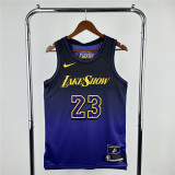 Mens Los Angeles Lakers NIKE Black - Puple 2024/25 Swingman Jersey - City Edition
