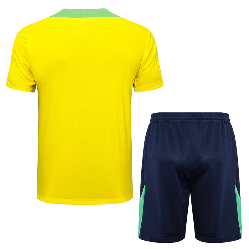 Mens Brazil Short Training Suit Yellow 2024
